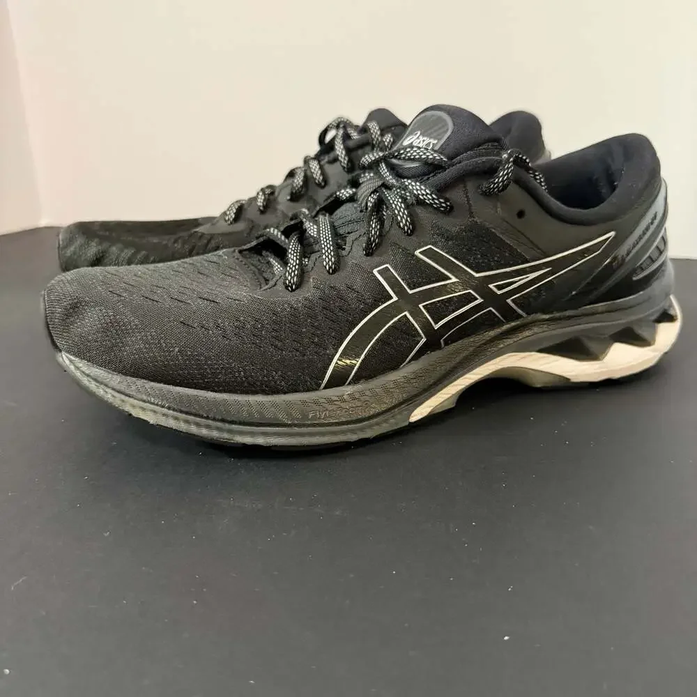 Asics GelKayano 27 Womens Running Shoes Black Silver Athletic Sneakers Size 10.5